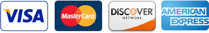 Accepted payment methods including credit cards, debit cards, and digital wallets
